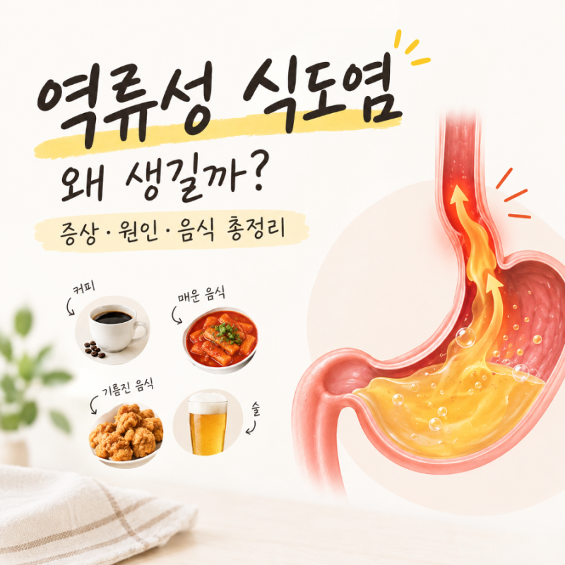 역류성 식도염 왜 생길까? 증상•원인•좋은 음식 총정리