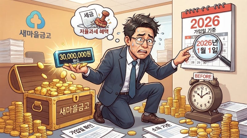 새마을금고 저율과세 조건 2026, 3천만원 한도보다 먼저 볼 가입일·소득 기준