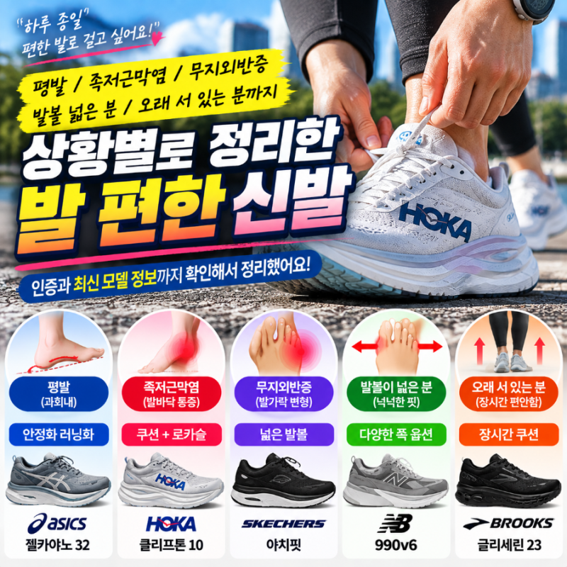 평발 족저근막염 신발 추천 발볼 넓은 분까지 상황별 정리
