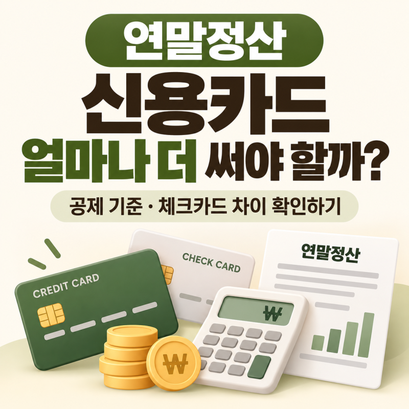 연말정산 신용카드 얼마나 더 써야 할까?｜공제 기준·체크카드 차이 확인하기 (2026 최신)