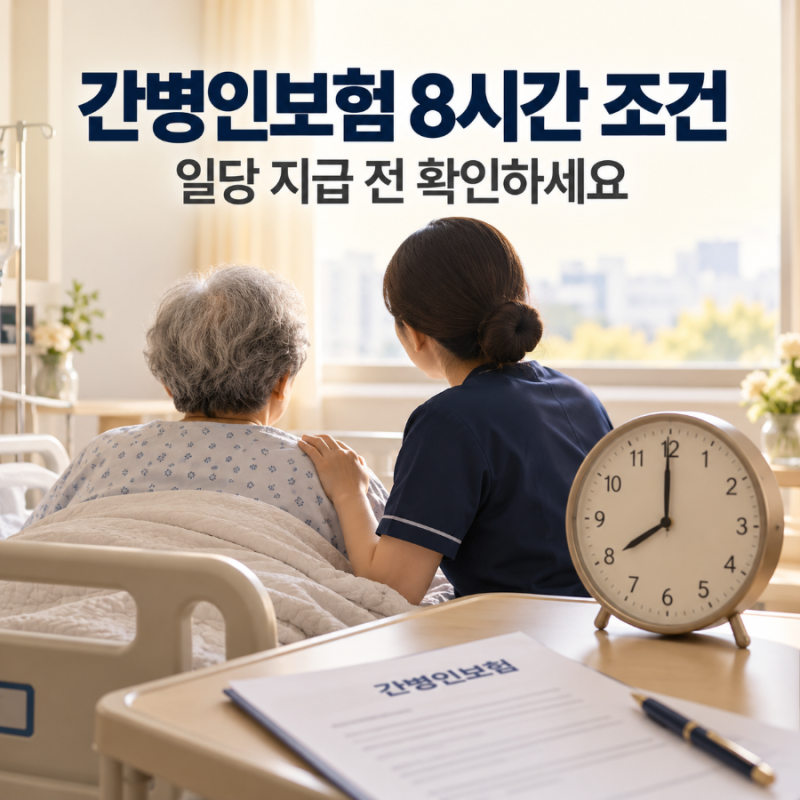 간병인보험 일당 20만 원, 8시간 못 채우면 못 받을까? 지급 조건 확인법