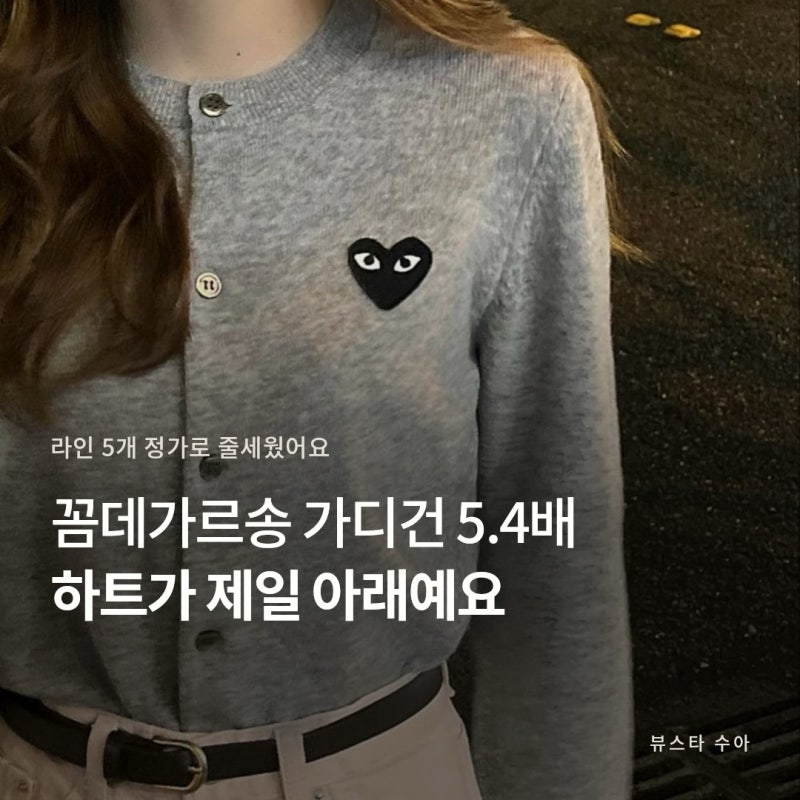 꼼데가르송 가디건 46만부터 250만까지, 라인별 가격 정리