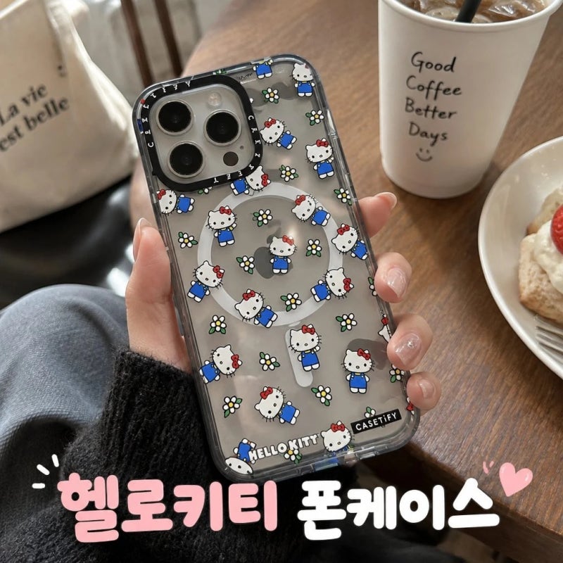 케이스티파이 헬로키티 케이스 아이폰15 프로맥스 맥세이프 호환 박스로고 추천 정보