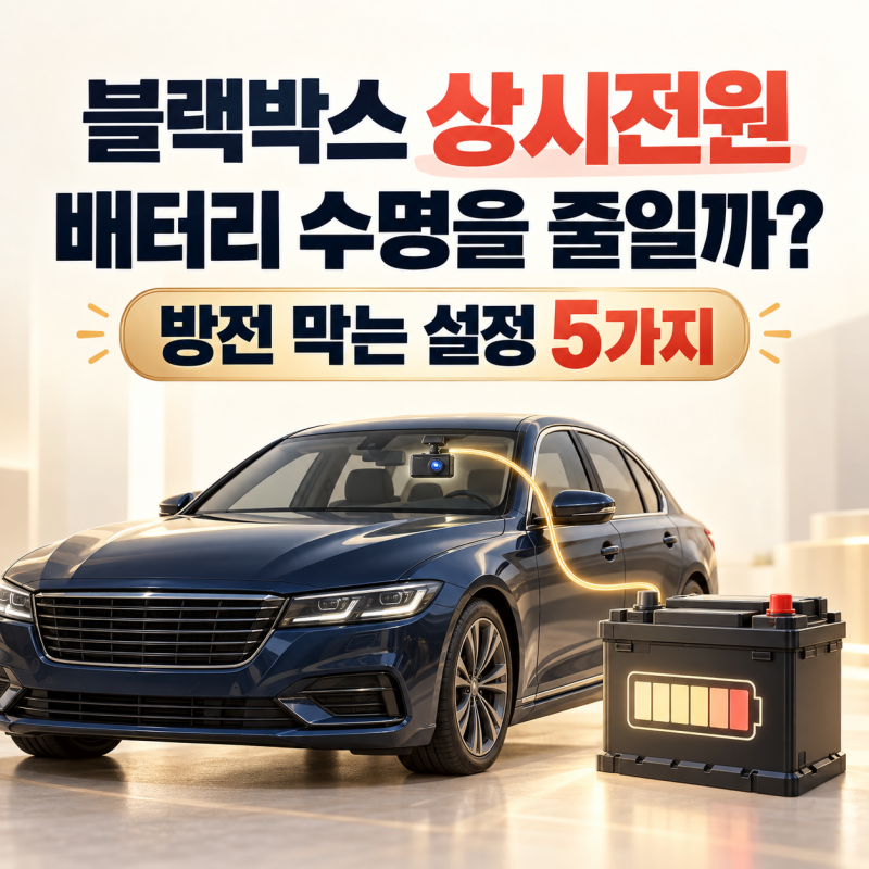 블랙박스 상시전원, 배터리 수명 줄일까? 방전 막는 설정 5가지