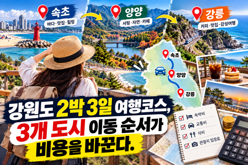 강원도 2박 3일 여행코스, 3개 도시 욕심냈더니 결국 이동 순서가 달랐다