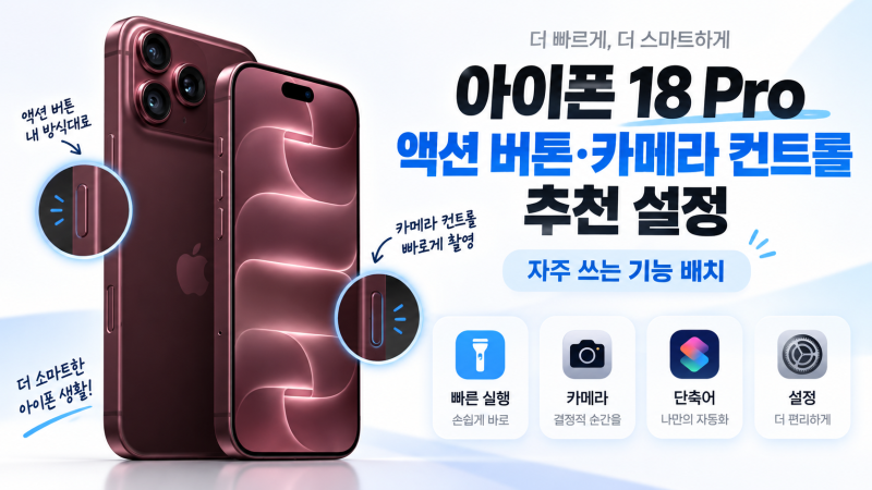 아이폰 18 Pro 액션 버튼·카메라 컨트롤 추천 설정｜자주 쓰는 기능 배치