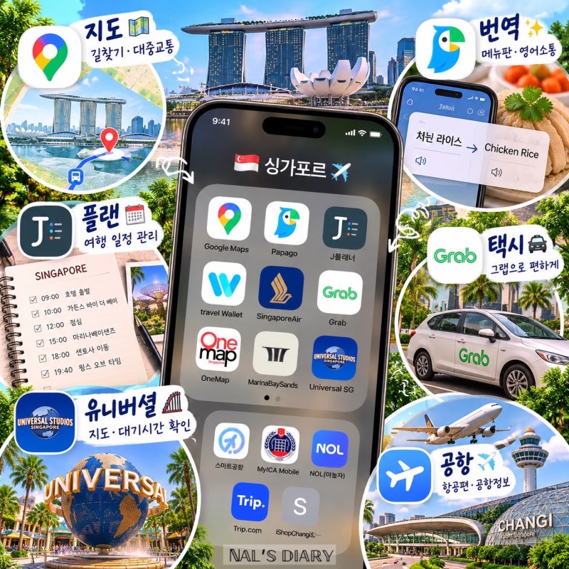 싱가포르 여행 필수 어플 총정리｜ N 번째 여행자가 실제로 사용하는 어플 9개 + 사이트 1개