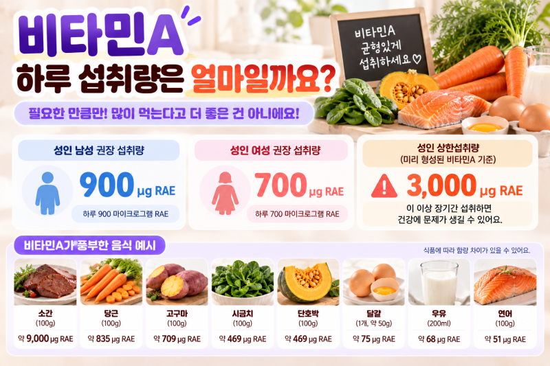 비타민A 효능은? 영양제 먹기 전 음식·하루 섭취량부터 확인하세요