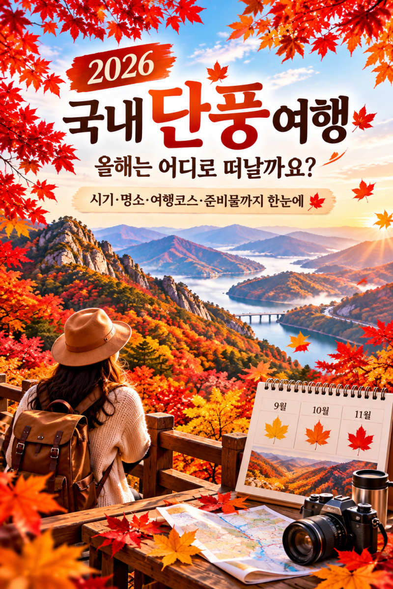 2026 단풍시기 언제일까? 국내 단풍 명소와 절정 시기 가을여행