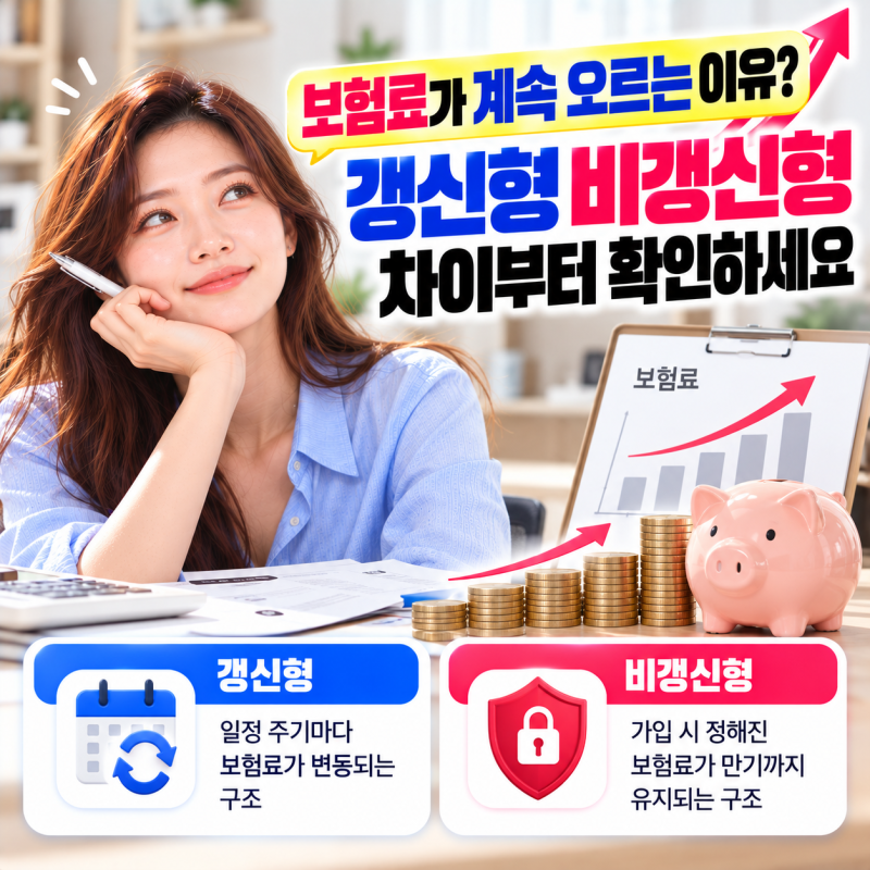 보험료가 계속 오르는 이유? 갱신형 비갱신형 차이부터 확인하세요 인카 서포터즈