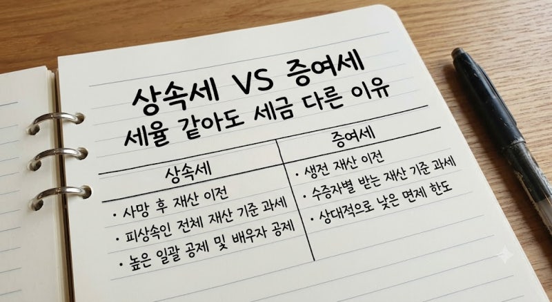 상속세 VS 증여세 세율 같아도 세금 다른 이유