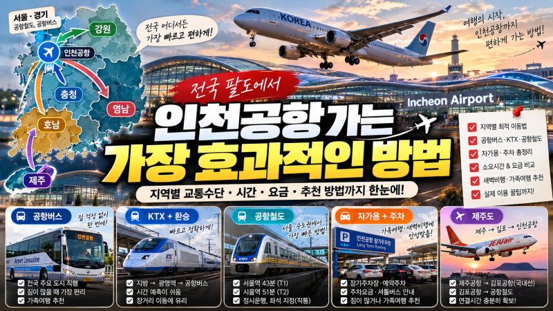 전국에서 인천공항 가는 가장 좋은 방법서울·경기부터 부산·대구·광주·강릉·제주까지 지....