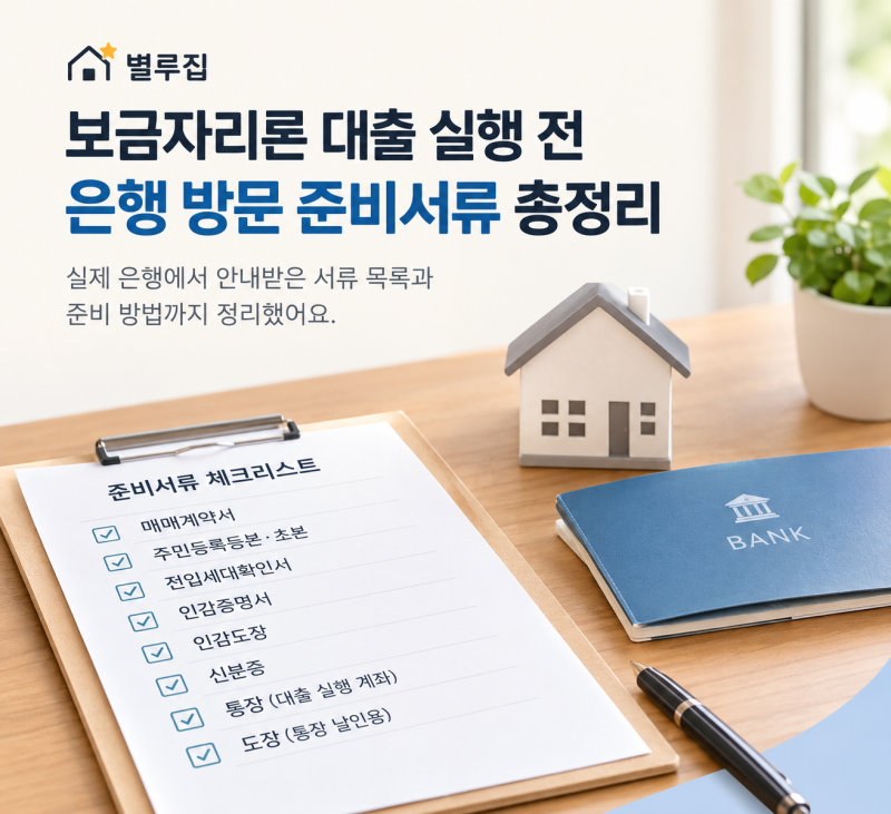 보금자리론 대출 실행 전후, 은행 방문할 때 준비한 서류 총정리