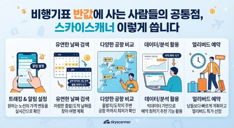 비행기표 반값에 사는 사람들의 공통점, 스카이스캐너 이렇게 씁니다