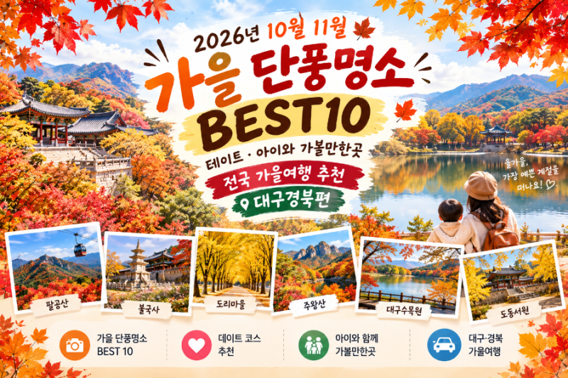 2026년 10월 11월 가을 데이트 아이와 가볼만한곳 가을여행 단풍명소 추천 시기 코스 포함 총....