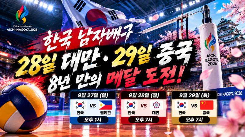 아시아선수권 3위 한국, 아시안게임 메달 도전｜남자배구 일정은?