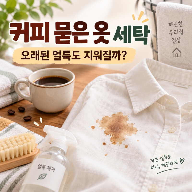 커피 묻은 옷 세탁, 오래된 얼룩도 지워질까?