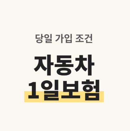 자동차1일보험 당일 가입 조건, 나이,기간,차량 한 번에 정리