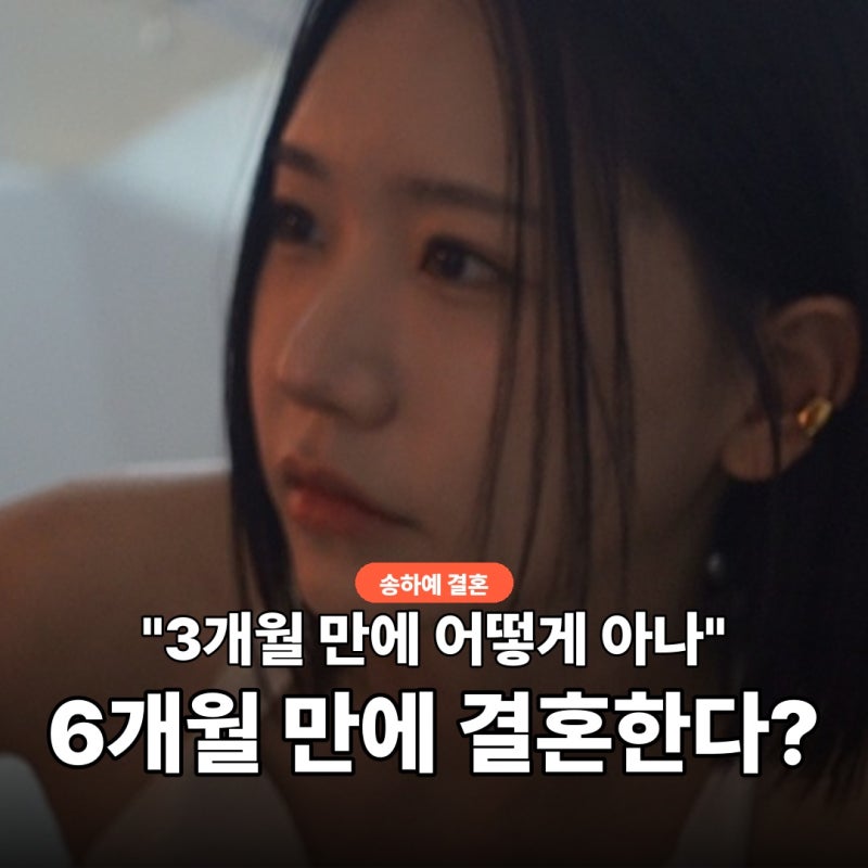 송하예가 조매력과 만난 지 6개월 만에 결혼하기로 했어요
