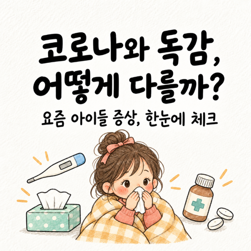 요즘 아이들 코로나·독감 유행? 증상 차이와 아이 열날 때 체크