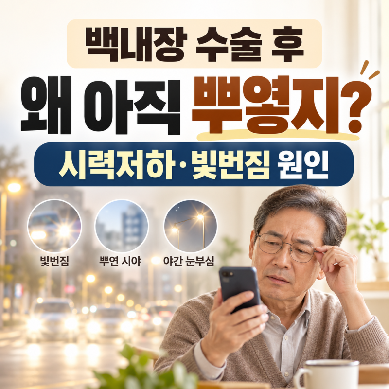 백내장 수술 후 뿌옇게 보임, 시력저하·빛번짐 원인은 무엇일까?