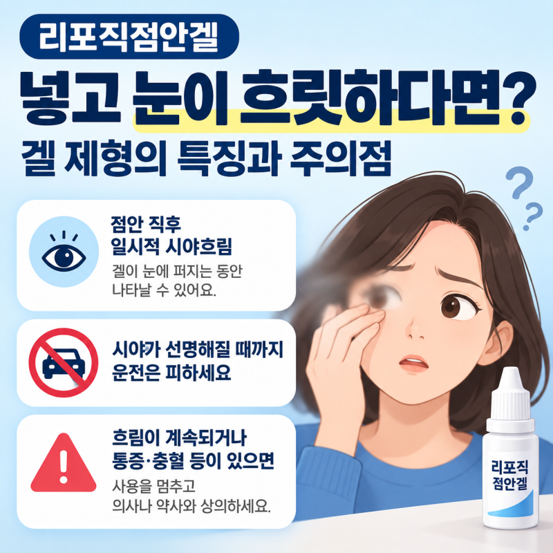 리포직점안겔 넣고 눈이 흐릿하다면? 겔 제형의 특징과 주의점