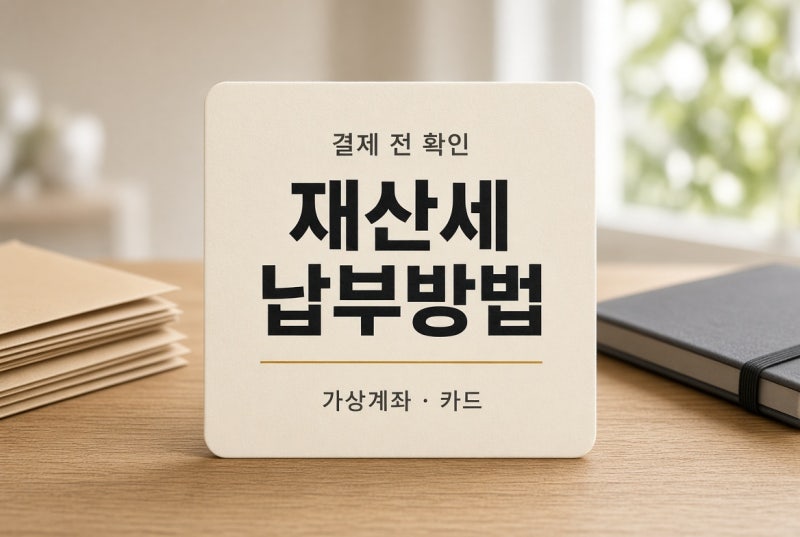 재산세 납부방법｜가상계좌·카드·온라인 결제 전 확인할 점