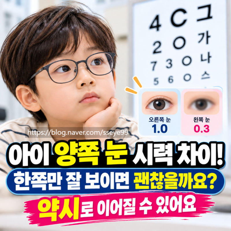 아이 양쪽 눈 시력 차이, 한쪽 눈만 잘 보이면 괜찮을까요? 부등시·약시 원인과 검사 방법 | ....