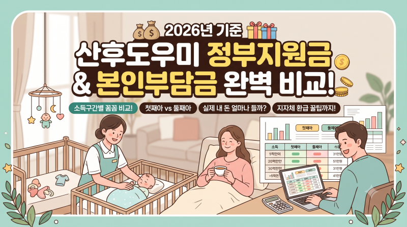 2026년 산후도우미(산모·신생아 건강관리) 금액별 본인부담금표 및 신청 방법 총정리