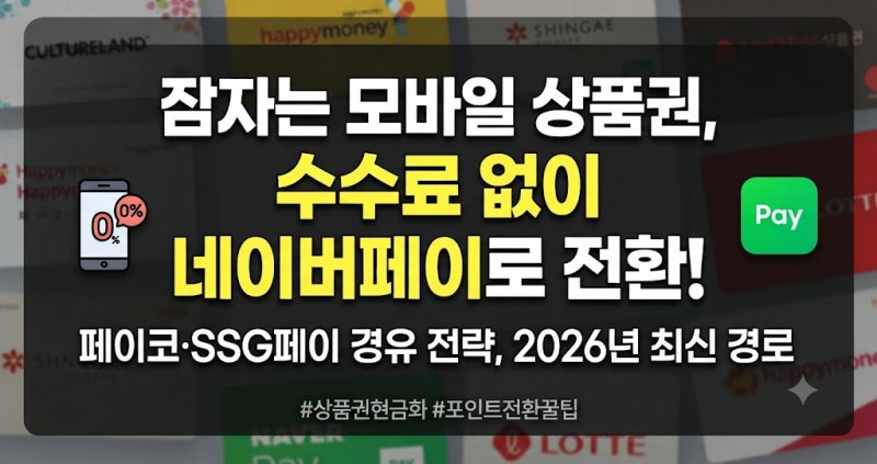 쓰지 않는 모바일 상품권 수수료 없이 네이버페이로 전환하는 방법
