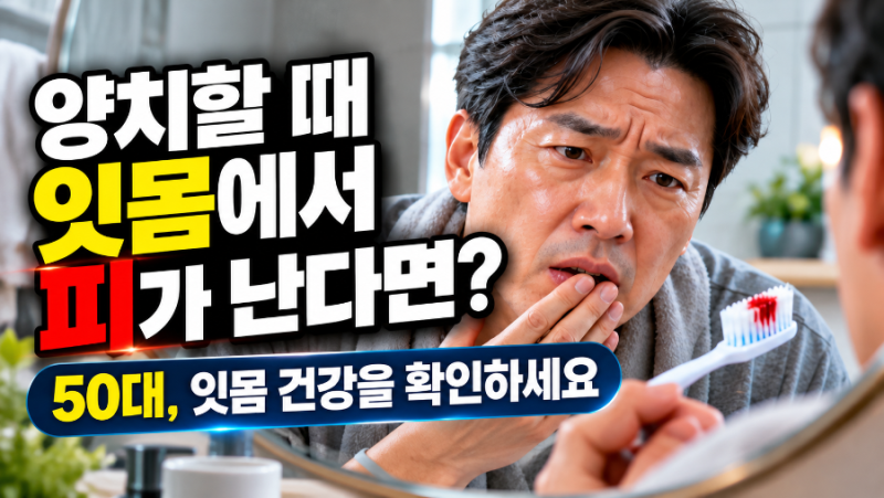 양치할 때 잇몸에서 피가 난다면? 50대부터 잇몸 관리가 중요한 이유