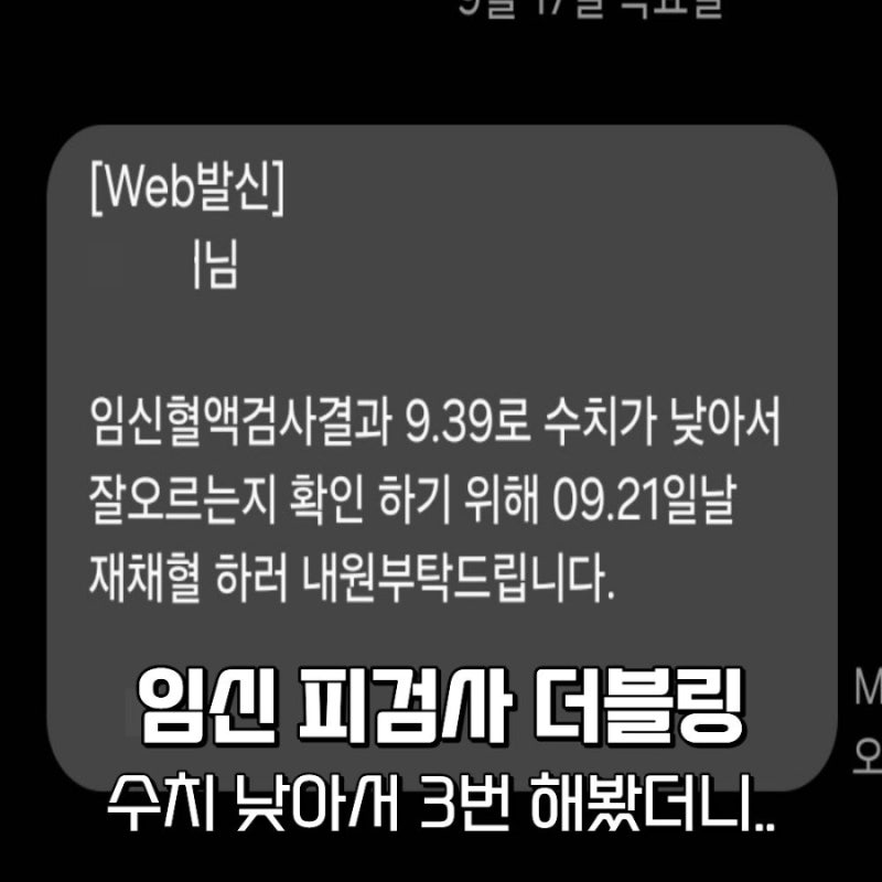 임신피검사 3번 후기 임신수치 9점에서 더블링 기록