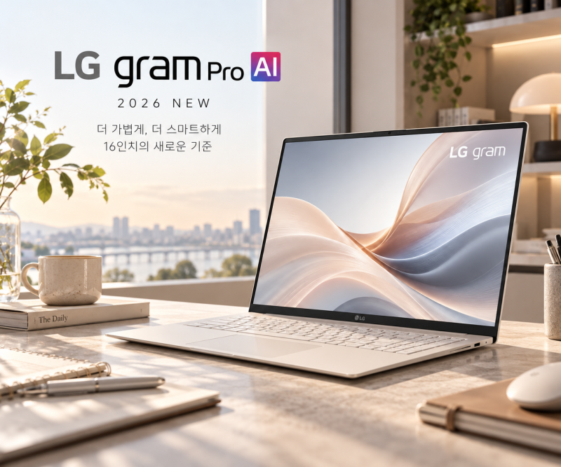 LG 그램 Pro AI 2026 16Z95U-GS5WK, 16인치 노트북인데 1.19kg