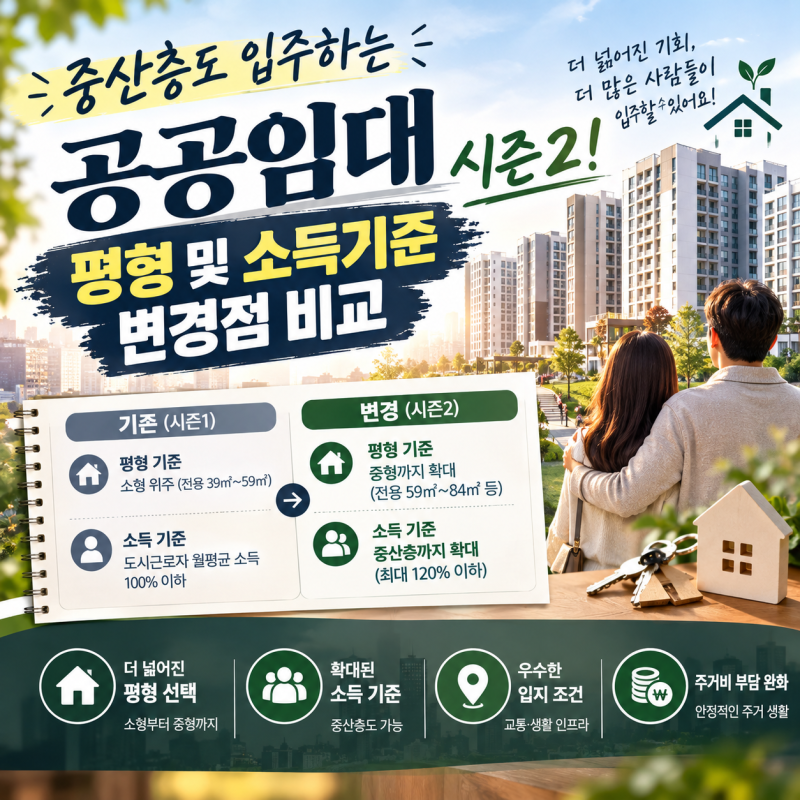중산층 공공임대주택 보편형 공급 기준 및 조건 총정리 (2030 주거안정플랜 분석)