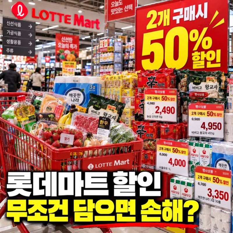 2026년 9월 롯데마트 할인｜2개 담으면 50%, 지금 살 만한 품목은?