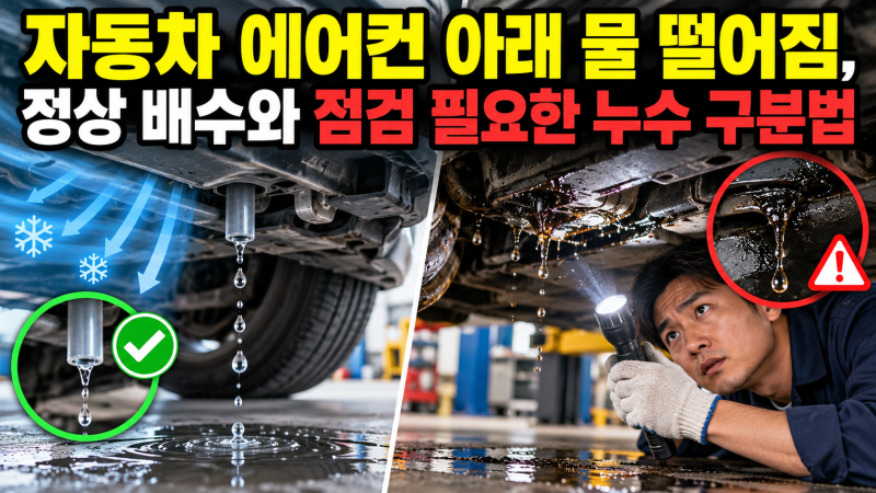 자동차 에어컨 아래 물 떨어짐, 정상 배수와 점검 필요한 누수 구분법