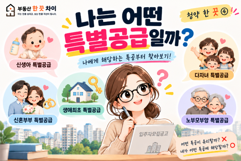 [청약 한 끗④] 청약 특별공급이란? | 신생아·신혼부부·생애최초·다자녀 자격 쉽게 정리