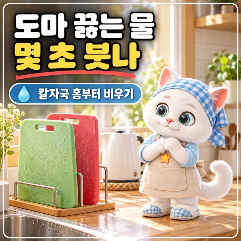 도마 세척 소독 방법 끓는 물 얼마나 부어야