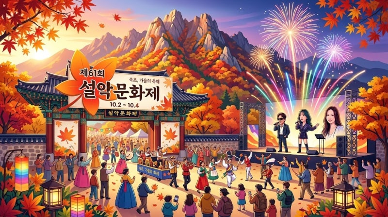 제61회 속초 설악문화제 10월 개최! 가수 라인업부터 거리행진, 불꽃놀이까지 완벽 정리 ✨