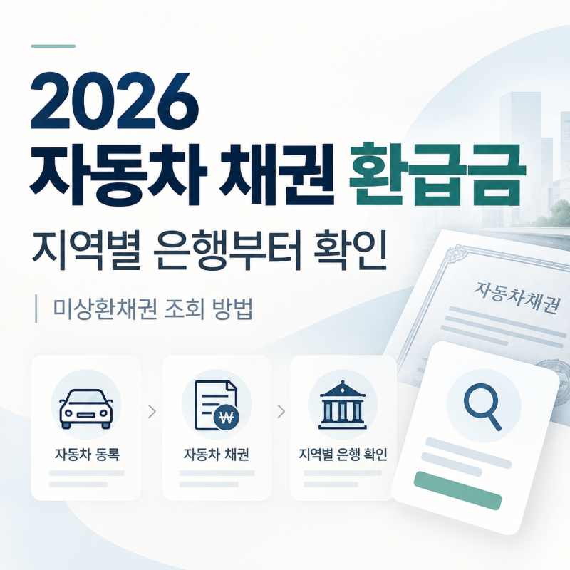 2026 자동차 채권 환급금 조회 방법｜미상환 채권 확인·지역별 은행 정리 (업데이트)