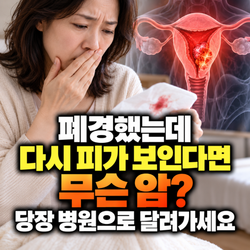 폐경했는데 다시 피가 보인다면 무슨 암? 당장 병원으로 달려가세요