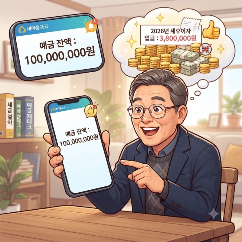 새마을금고 1억원 예금 세후이자, 2026년 금리보다 먼저 볼 세금 계산