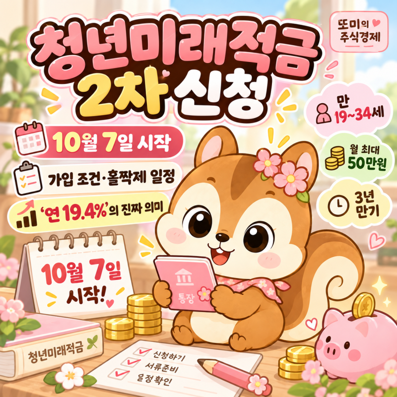 청년미래적금 2차 신청 10월 7일 시작: 가입 조건·홀짝제 일정과 '연 19.4%'의 진짜 의미