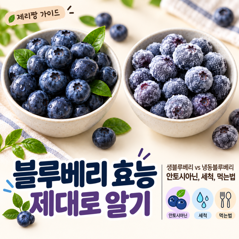 블루베리 효능 제대로 알기: 생블루베리 vs 냉동블루베리 뭐가 좋을까요? 안토시아닌·세척·....
