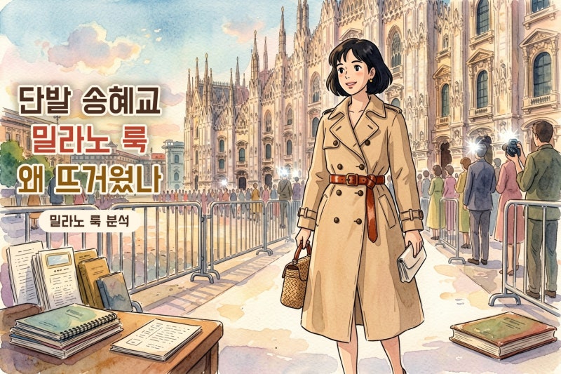 밀라노패션위크 단발머리 송혜교 룩 분석: 보테가 베네타가 선택한 이유 4가지