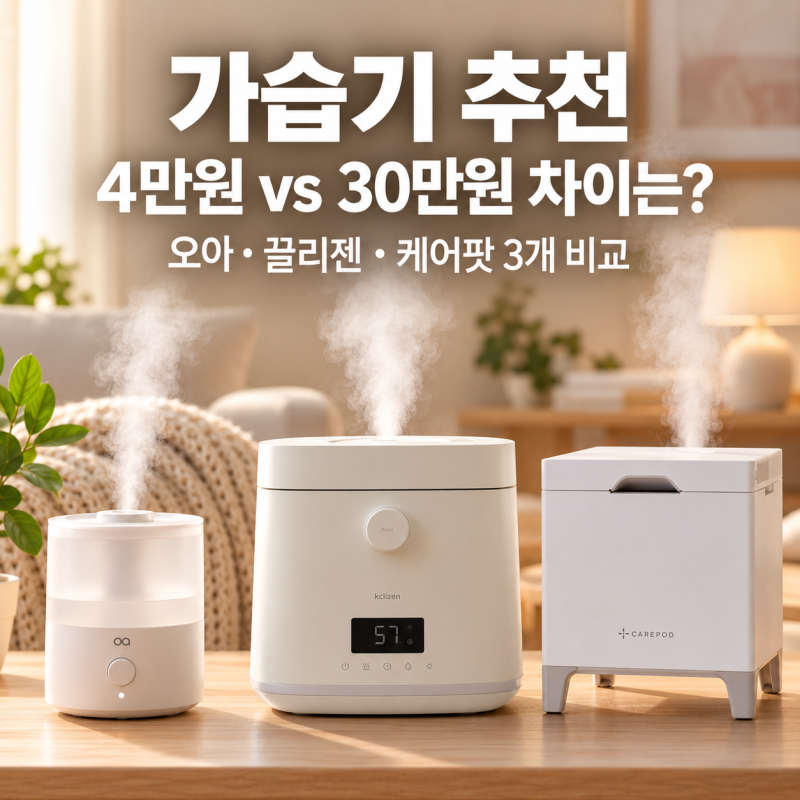 가습기 추천｜4만원 vs 30만원 차이는? 오아·끌리젠·케어팟 3개 비교