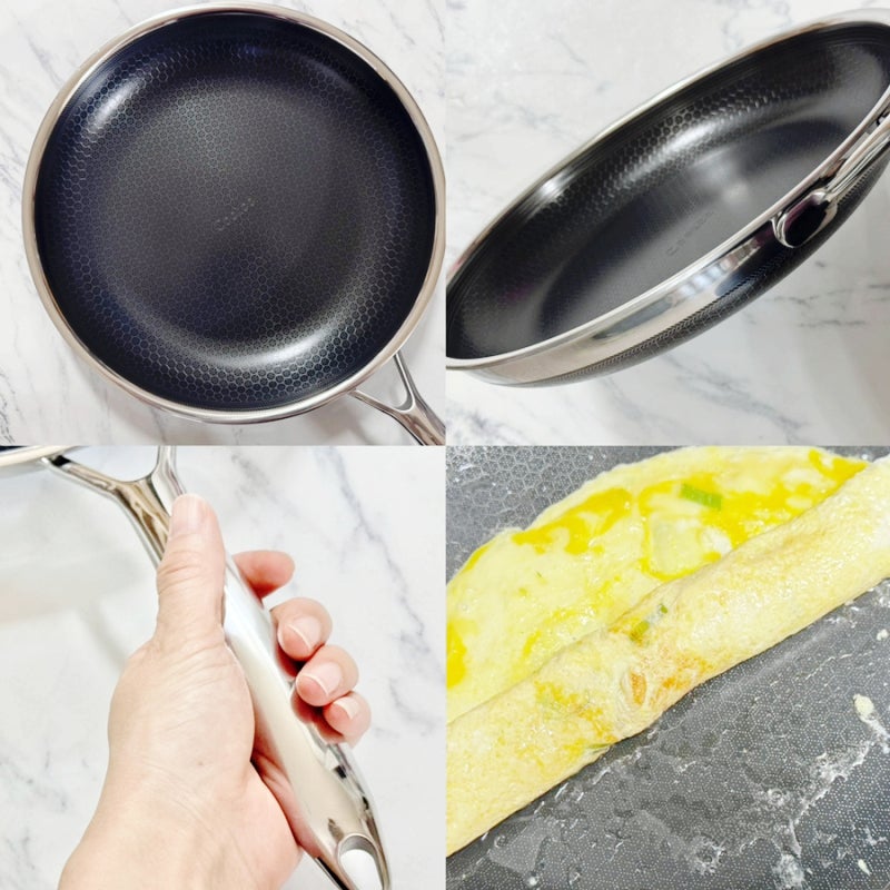 쿡셀후라이팬 28cm 후기, 스텐팬 초보가 써본 세라믹 더블 블랙큐브 장단점