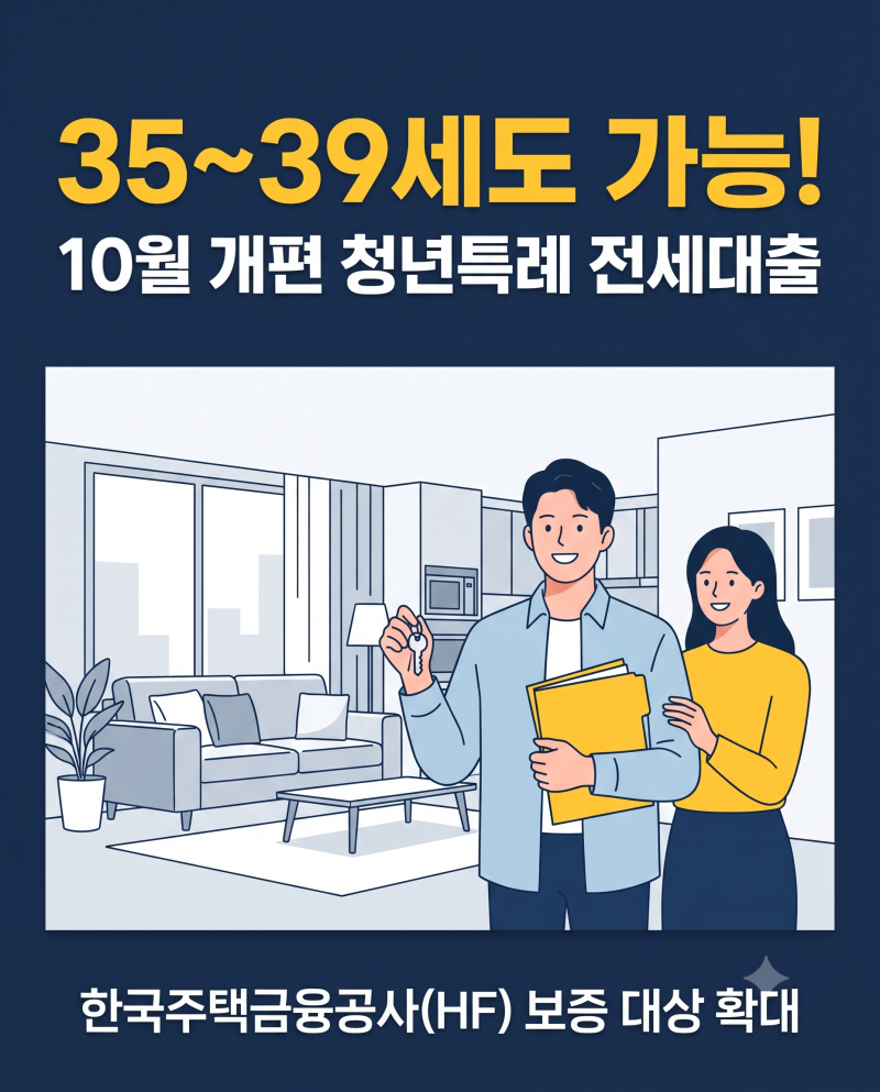 35~39세도 청년 전세대출 가능? 10월 달라지는 기준