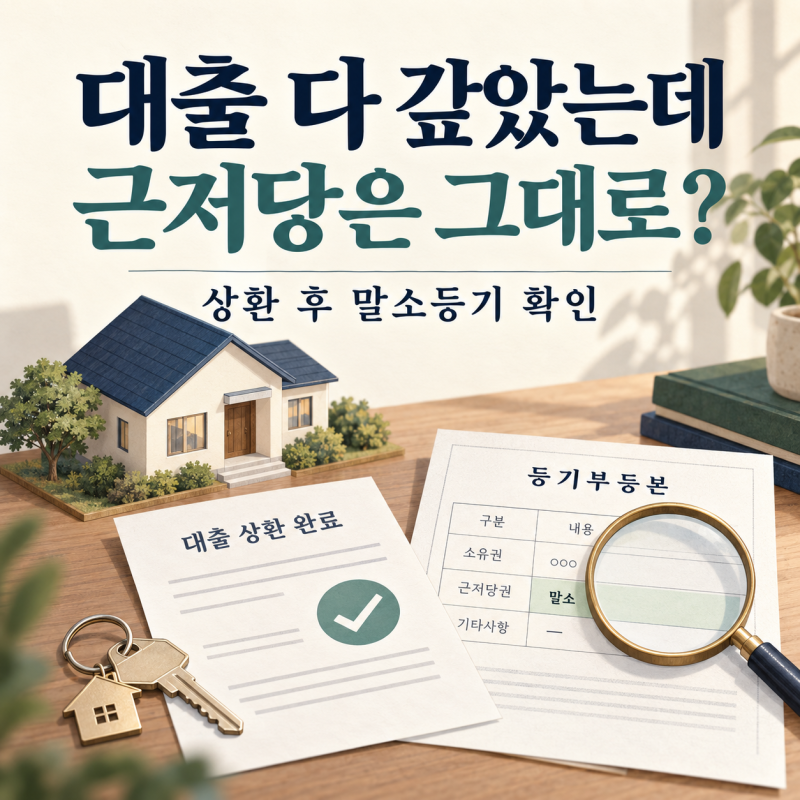대출 다 갚았는데 근저당은 그대로? 상환 후 놓치기 쉬운 마지막 절차