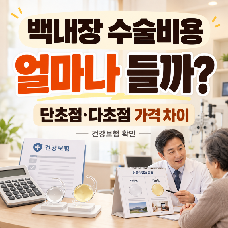 백내장 수술비용 얼마일까? 단초점·다초점 가격과 건강보험 확인
